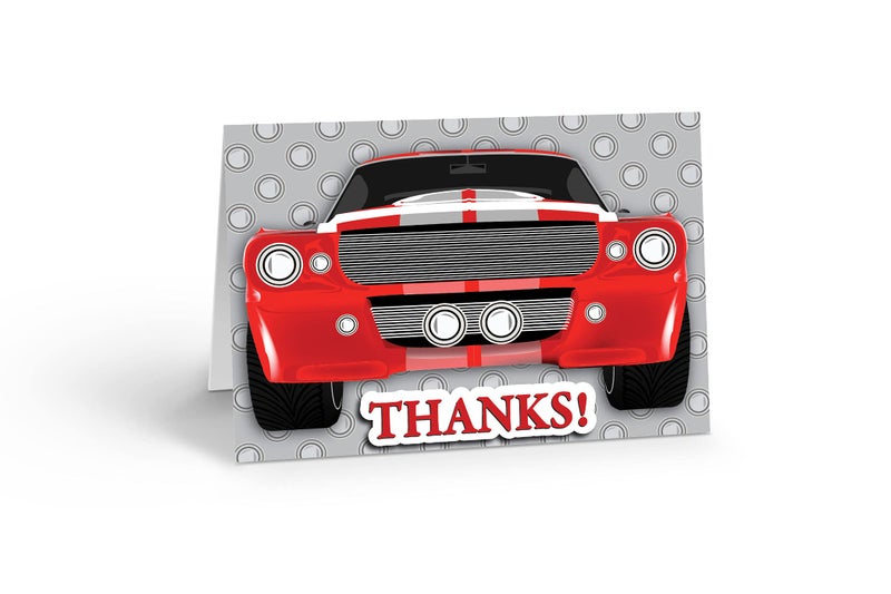 Stonehouse Collection | Muscle Car Theme Thank You Note Card | 10 Boxed Cards & Envelopes (Standard) - Image 1